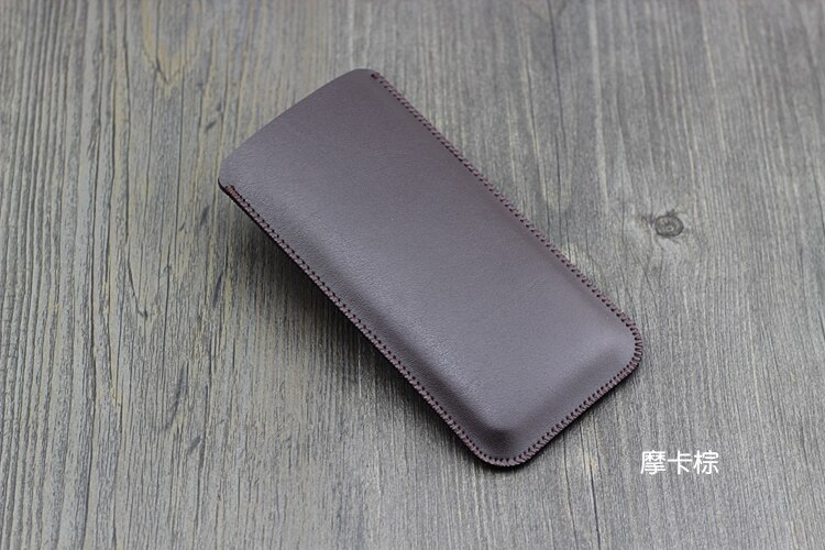 Matexs universele filet holster telefoon rechte leren hoes retro eenvoudige stijl etui voor huawei mate x mate xs telefoontas: Mokkabruin