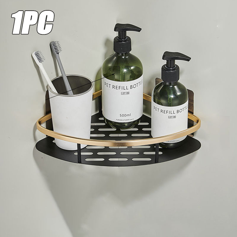 1-3 Stück Badezimmer Eck Regal Nagel freie Dusche Organizer Zauberstab Montage Raum Aluminium Regal Schlecht zubehör: verrotten