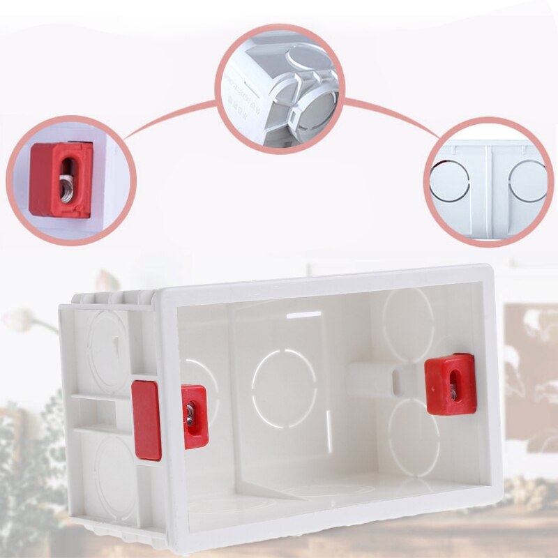 118mmX72mm Standard PVC Junction Box Wall Mount Cassette For Switch Socket Base