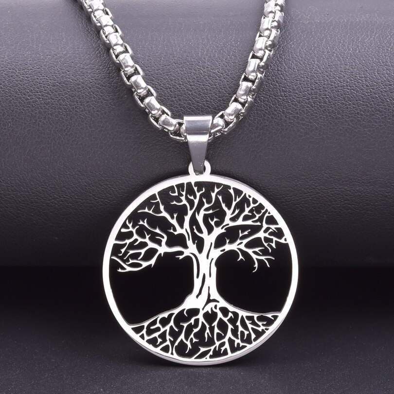 Collares con colgante de cadena de árbol de la vida Para Mujer, Geometría Sagrada, collar de árbol religioso Para Mujer, fabricación de joyas