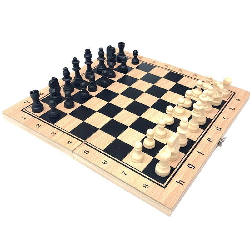 -3 In1 Wooden Chess and Checkers Set Board Games for Kids and Adults for Travel Portable Folding Chess Game Sets: Default Title