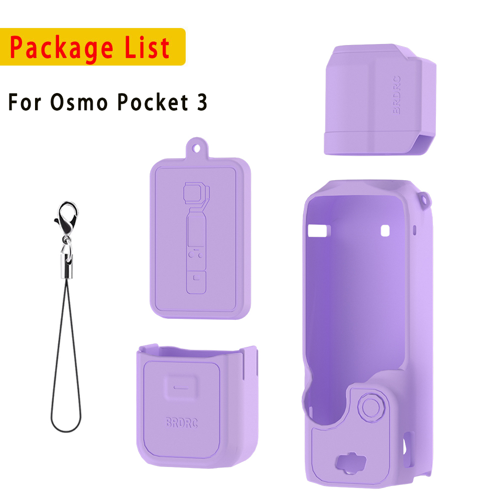Silicone Cover for Dji Pocket 3 Protective Case Anti-Scratch Handle Soft Sleeve Skin Lens Cap, For Dji Osmo Pocket 3 Accessories