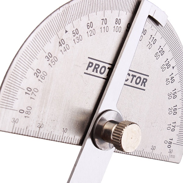 Angle Finder Gauge Protractor Round Head Stainless Steel 0-180 Degree Angle Ruler Adjustable Universal Measuring Tool 90 x 150mm