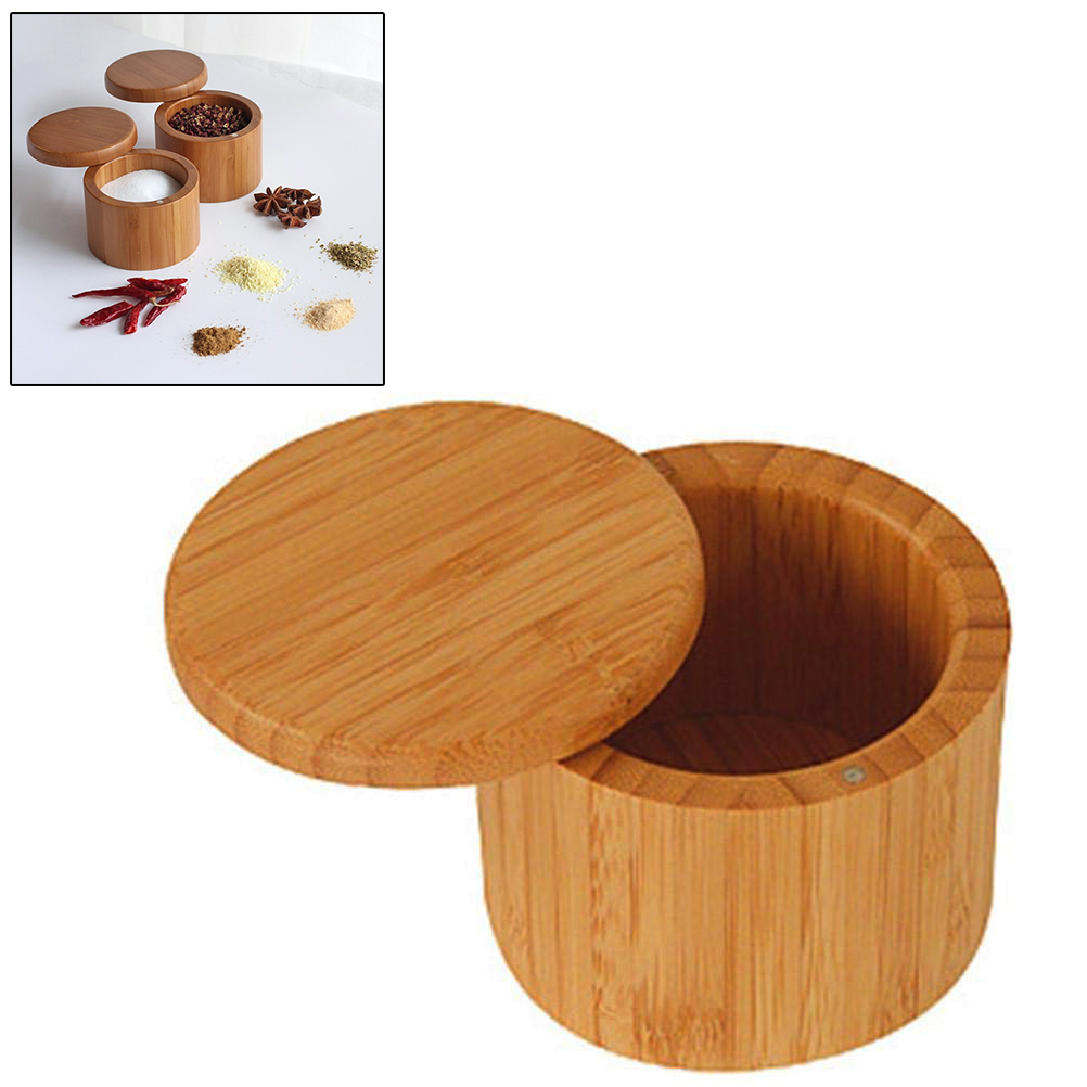 Houten Spice Shaker Jar Suiker Zout Peper Kruiden Tandenstoker Opslag Fles BBQ Spice Opbergdoos met Deksel voor keuken accessoires