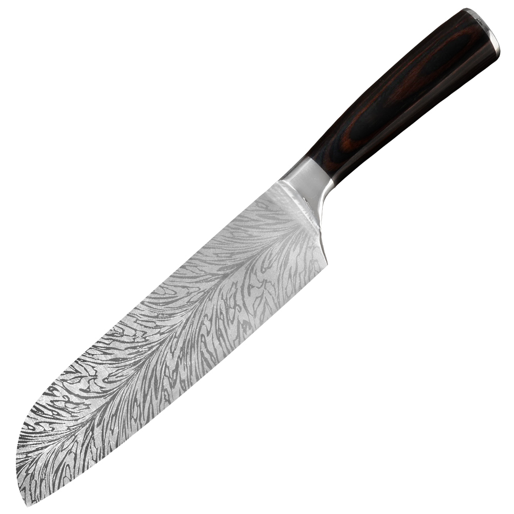 Damask køkkenkniv rustfrit stål brødknive 7 cr 17 kokknive træhåndtag køkkenudstyr toast savtakket kniv: 7 tommer japan