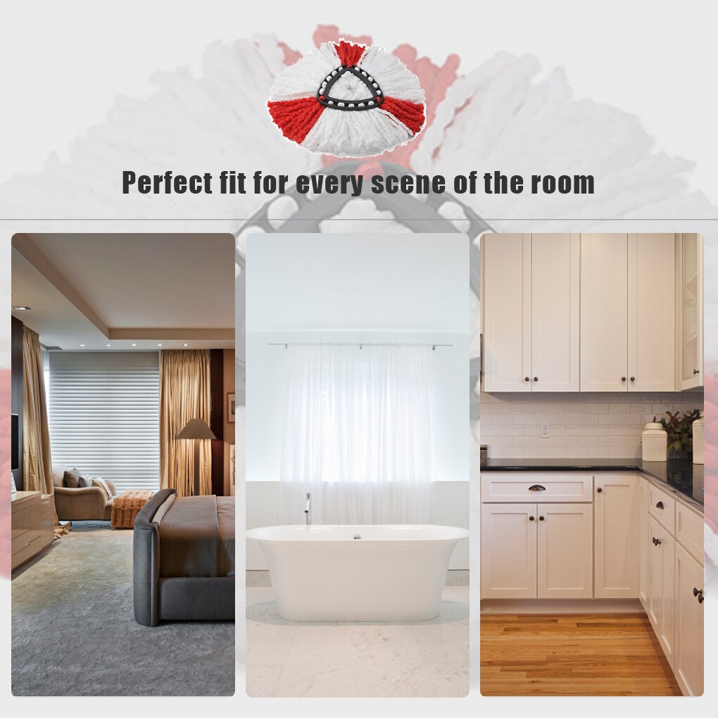 3pcs Replacement for Vileda O-cedar Mop Heads Refill Microfibre Spin Mop 360 Rotating Floor Mop Head