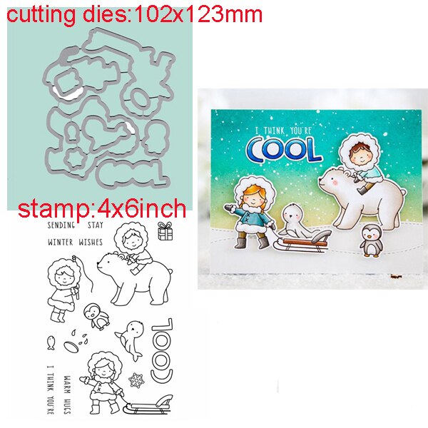Butterfly Litlle Girls Animals Bear Deer crocodile Clear Stamps set and Coordinating dies For Scrapbooking Craft Die Cut Card: WW0177A1H1888 / only cutting dies