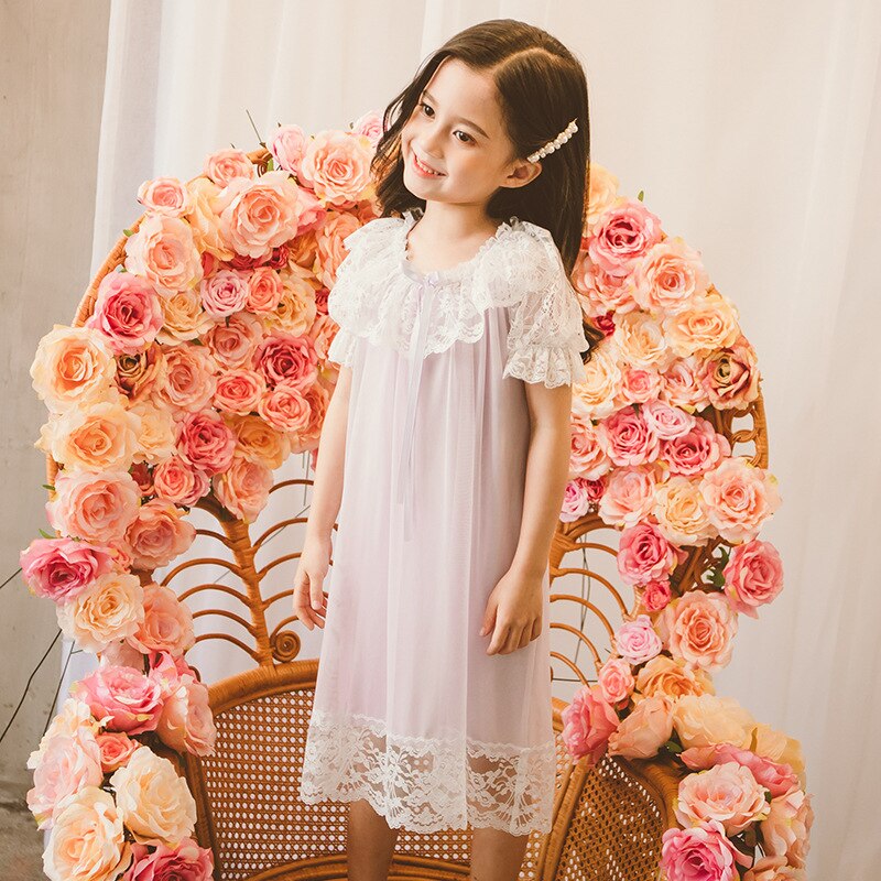Mädchen Prinzessin spitze schlaf Kleid Baby Mädchen Kleidung Schlaf Nachthemden nette Nachthemd freundlicher Nachtwäsche