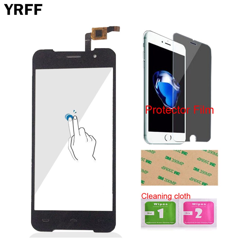 TouchGlass Frente Para Homtom HT37 YRFF Móvel Len Tela de Toque Sensor de Vidro Do Painel de Digitador Ferramentas Protecotr Livre Filme + Adesivo