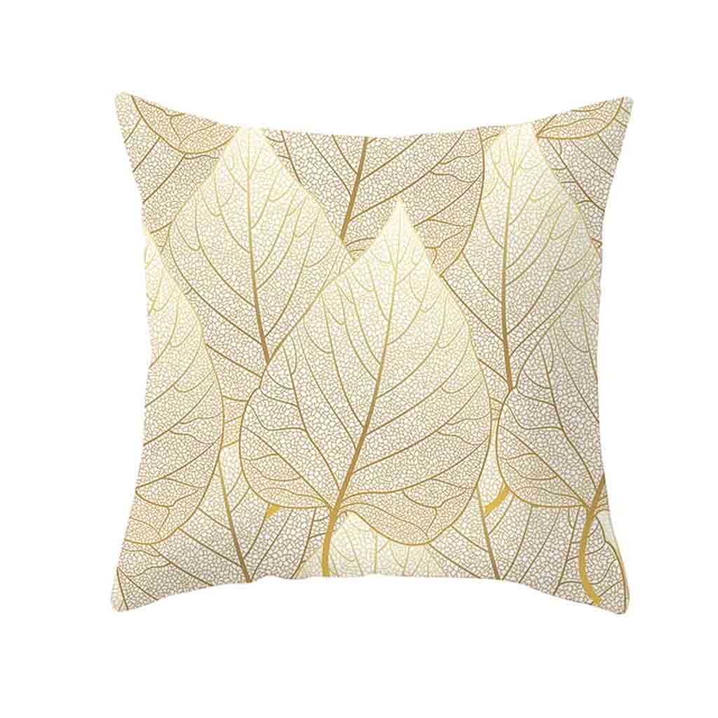 Pillow Case Gold Plant Printed Sofa Car Cushion Cover Home Decor Throw Pillowcase Bed Decoations poszewki na poduszki 45x45cm: O