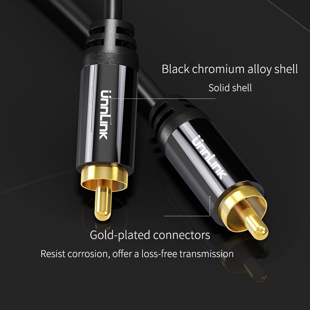 Unnlink HiFi 5.1 RCA to RCA Male SPDIF Coaxial Cable Stereo Audio Cable Cord 3m 5m Video Cable for TV Amplifier Speaker Soundbar