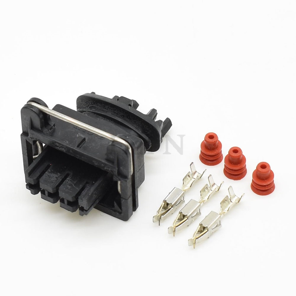 Auto Waterproof Cable Connector 3 Pin Automotive Plug Famale Socket Includes Terminal Seal DJ7033B-3.5-21: Lavender