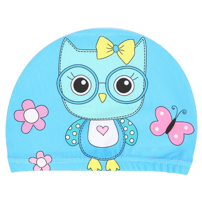 Børn baby svømning hue sød tegneserie dyr udskriver vandtæt beskytte ører blød polyester letvægts unisex svømning tilbehør