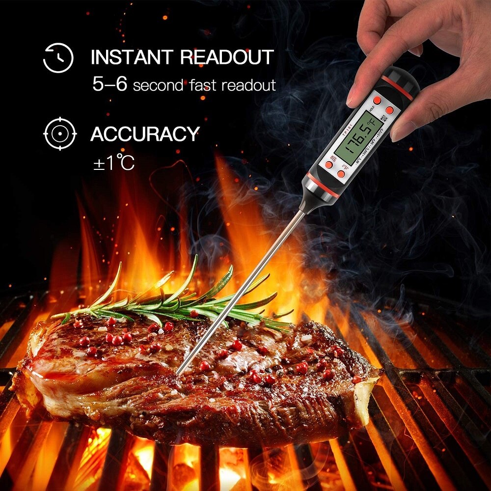 AIRMSEN Food Thermometer Digital Kitchen Thermometer Meat Water Milk Cooking Probe BBQ Electronic Oven Waterproof Kitchen Tools