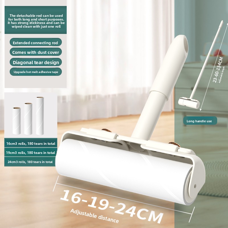 Long Pole Stiy Hair Remover Roller Large Size Tearable Paper Bed Hair Roller Bru Floor Hair Wheel Household Cleaning Tool: [short handle hair gluer] three sizes of universal roller | strong stickiness