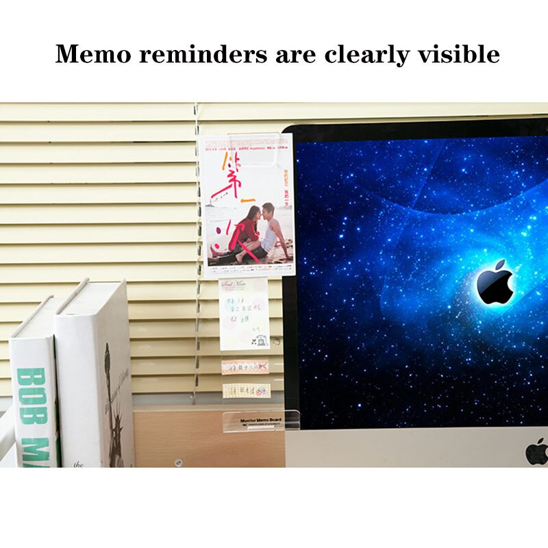 Creatieve Acryl Monitor Bericht Memo Board Voor Sticky Note Transparant Naam Card Phone Holder Desktop Plastic Houder Briefpapier