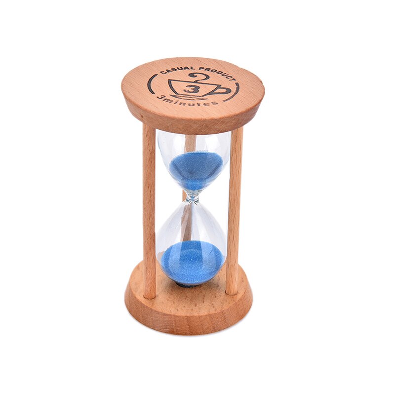 3 Mins Glass&Wood Sand Clock Frame Sandglass Hourglass For Living Room Room Classroom Handmade Home Kitchen Timer