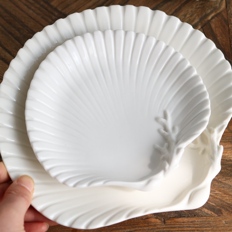 High-end Coral Shell Relief Series Coffee Cup And Saucer Milk Jug/Shell Plate Container