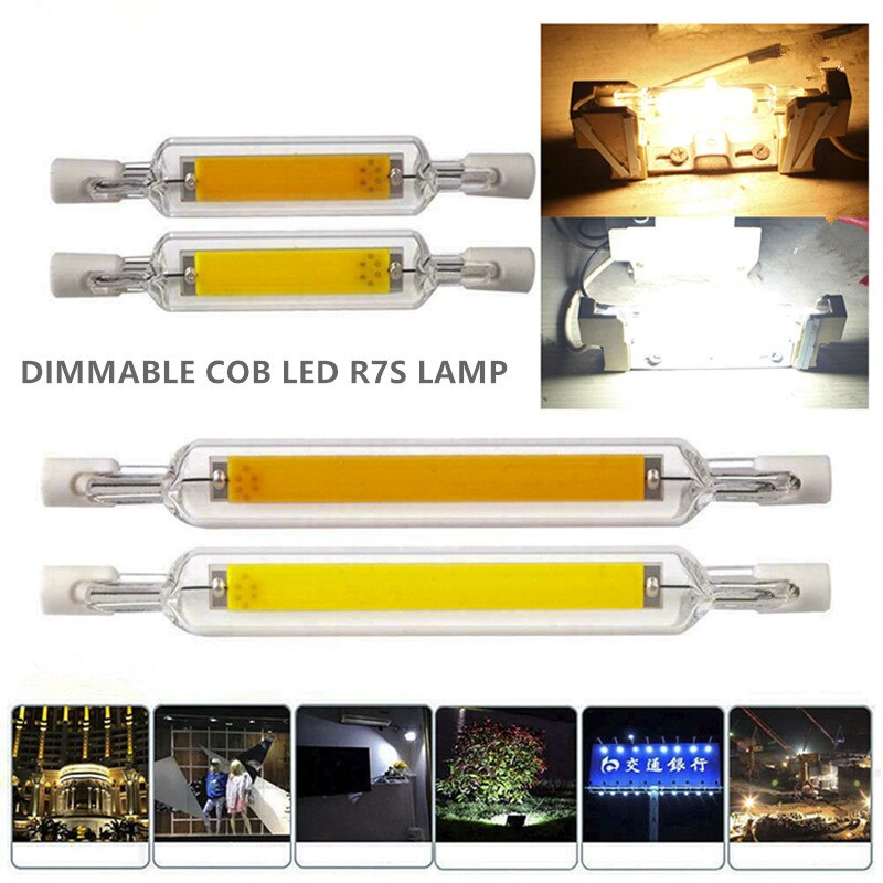 R7S Dimmbare COB LED Lampe Birne Glas Rohr für Ersetzen Halogen Licht Spot Licht 78mm 118mm AC110V 230V 6W 10W Energiesparende