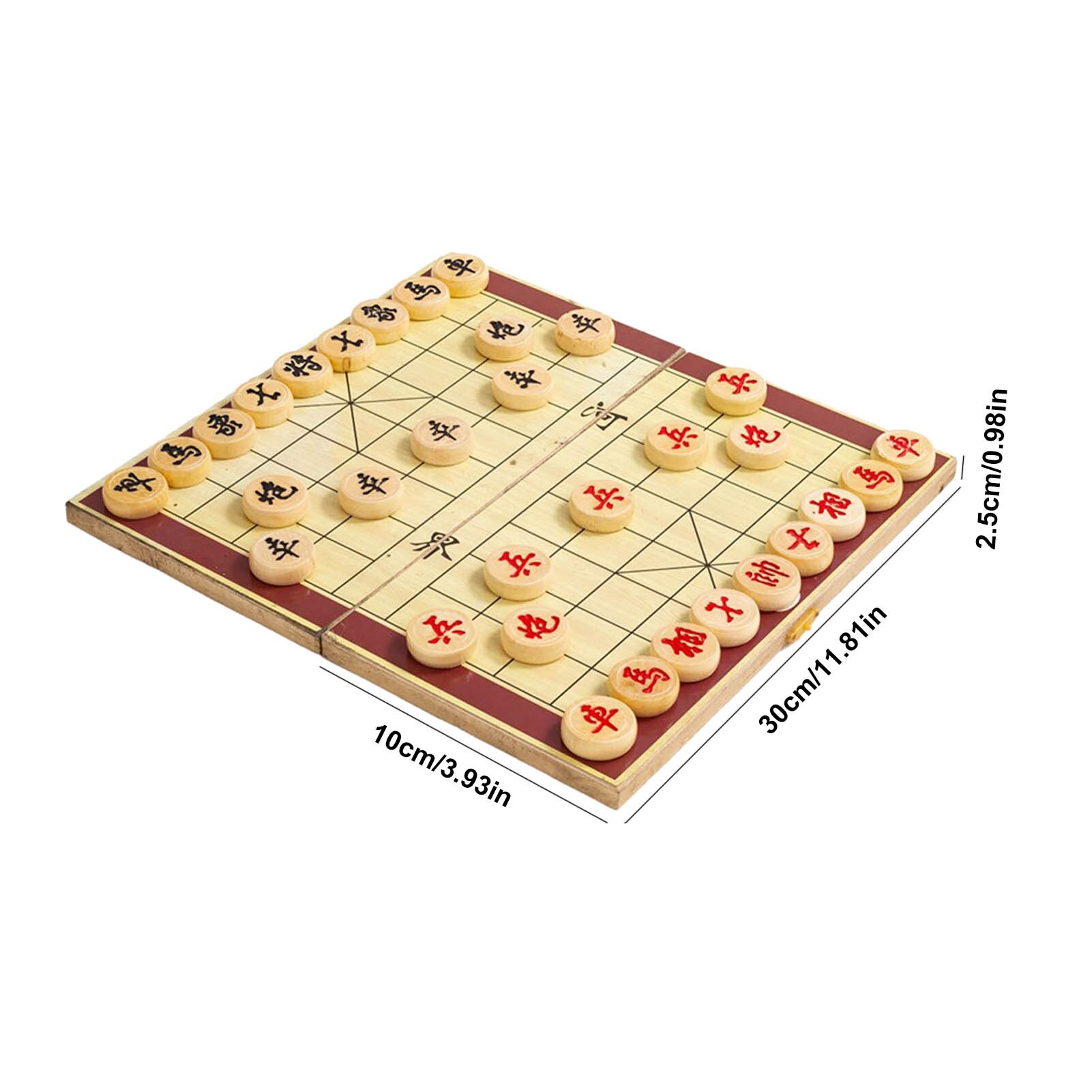 Draagbare 30X10 X2.5cm Folable Houten Traditionele Chinese Schaken Reizen Set Schaken Game Kids Interessante Party Entertainmen