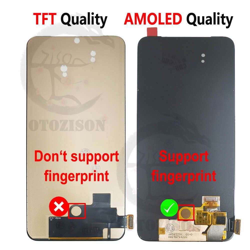 AMOLED LCD Mit Rahmen Für OPPO Reno 2F Reno2 F CPH1989 Anzeige Bildschirm berühren Digitizer Sensor Montage Reno2F LCD Ersatz