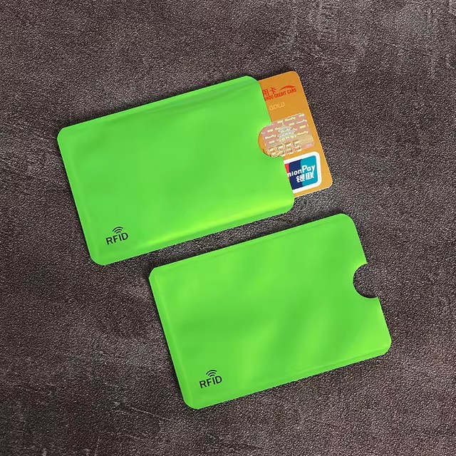 Fundas protectoras para tarjetas bancarias de crédito con bloqueo RFID de Color, tarjetero antiescaneo de papel de aluminio, funda para guardar tarjetas de Control de acceso, 10 Uds.: Azul