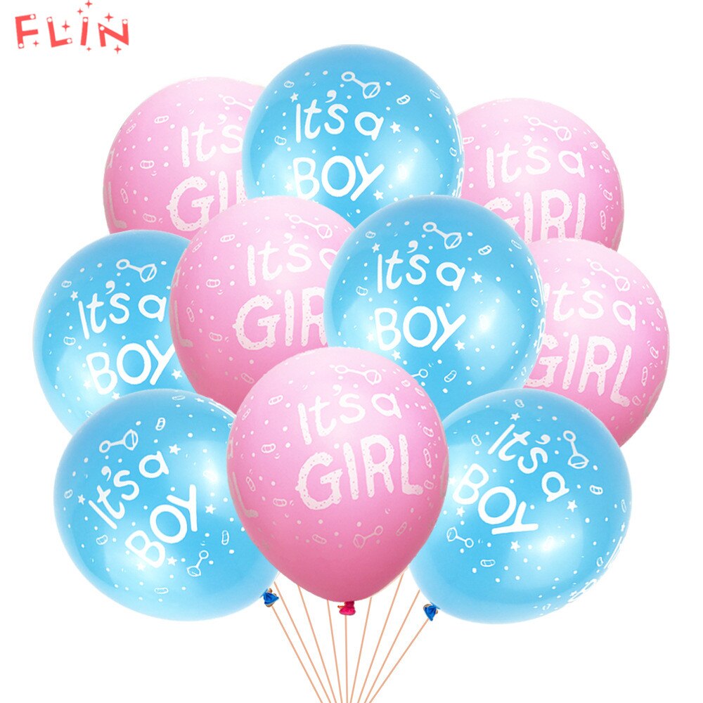 10 stk det er en dreng det er en pige trykt oppustelige balloner fødselsdag begivenhed fest dekoration baby shower køn afslører globos: 10 stk. blandingsfarve