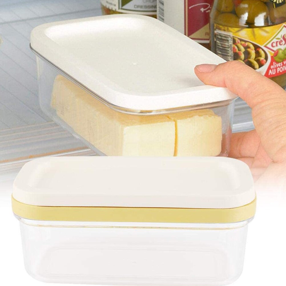 Kitchen Portable Home Butter Box Cutting Food With Lid Rectangle Container Sealing Storage Dish Cheese Keeper