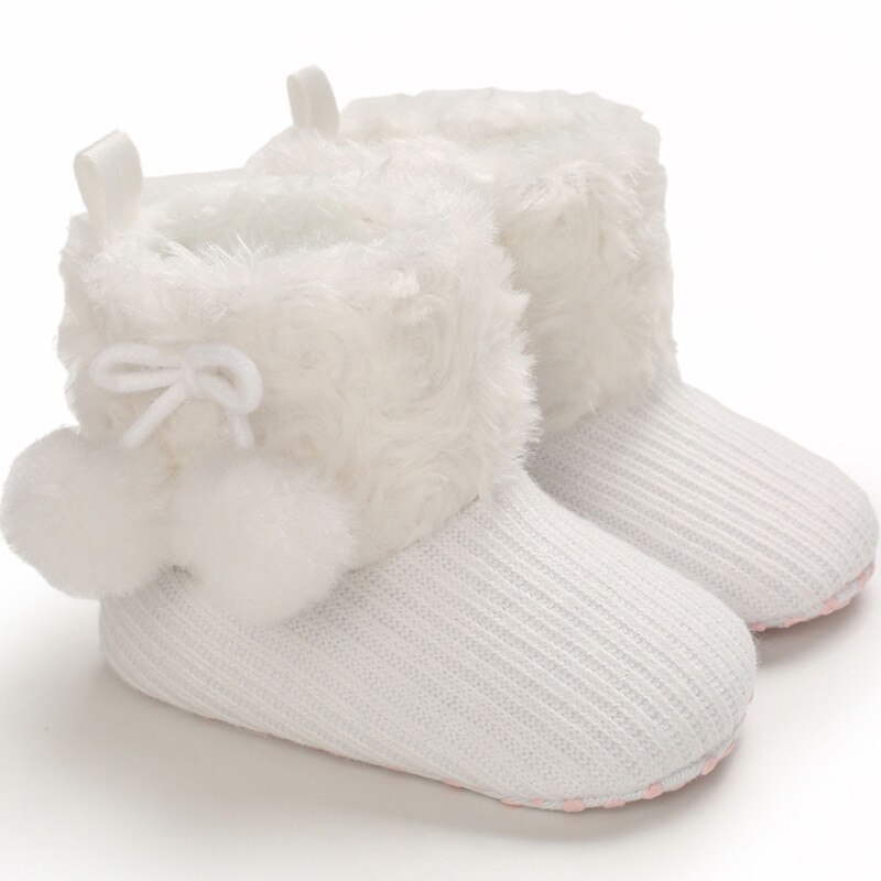 Winter Baby Schuhe, Einfarbig Weichen Bequemen Hairball Anti-Unterhose Prewalker Baumwolle Stiefel für freundlicher: 2 / 13