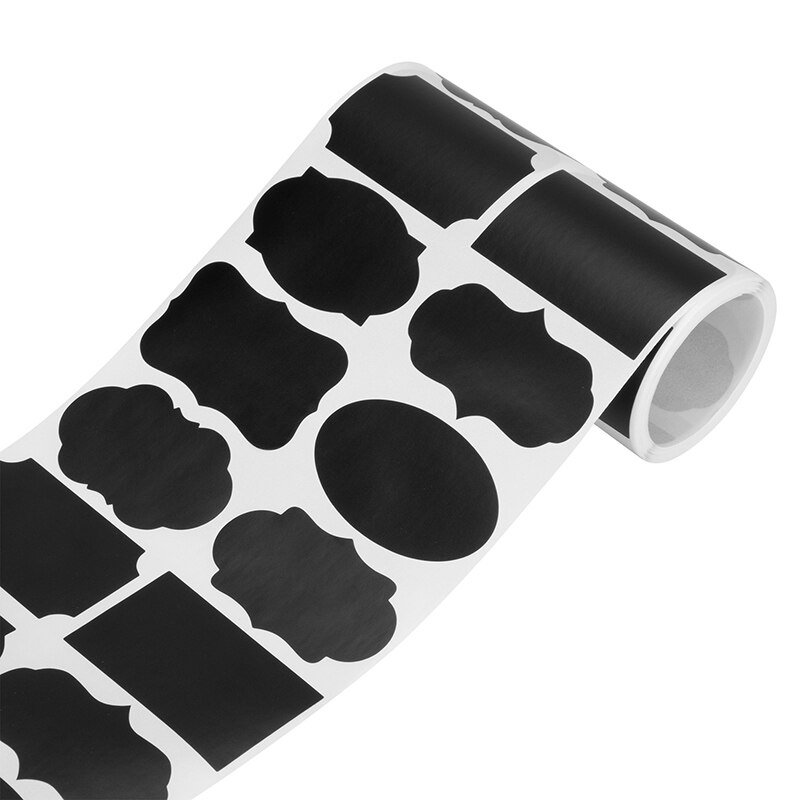 250pcs/Roll Home Decoration Blackboard Sticker Black Recycling PVC Adhesive Organizer Kitchen Label Stickers Waterproof