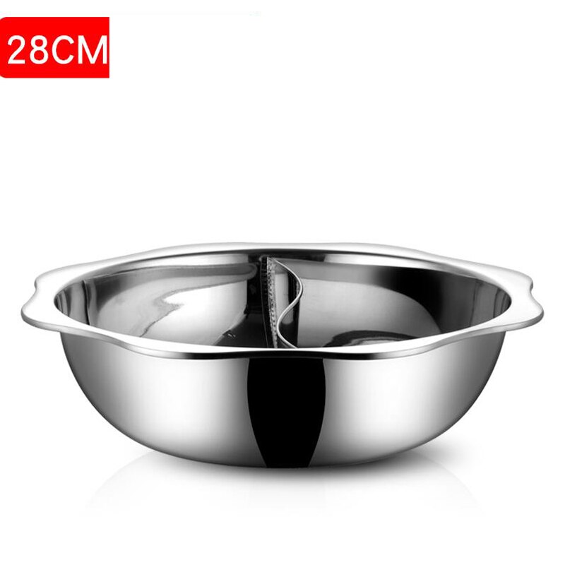 Pot à soupe en acier inoxydable | Marmite commerciale de grande capacité, marmite à soupe octogonale Double saveur en acier inoxydable, Pot au soleil: 28 CM Shabu