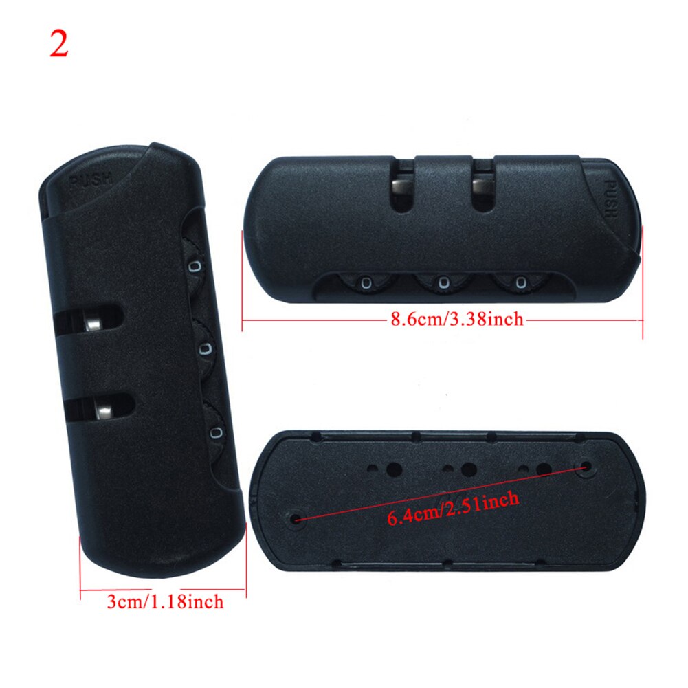 3 Dial Digit Password Combination Padlock Lock Suitcase Luggage Lock Mini Coded Keyed Anti-Theft Locks