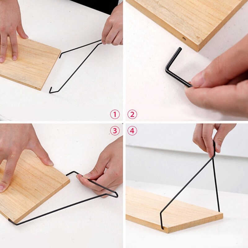 Nordic Wooden Wall Shelf Iron Partition Board Bedroom Tv Wall Hanging Storage Shelf Rack For Home And Living Room Decoration