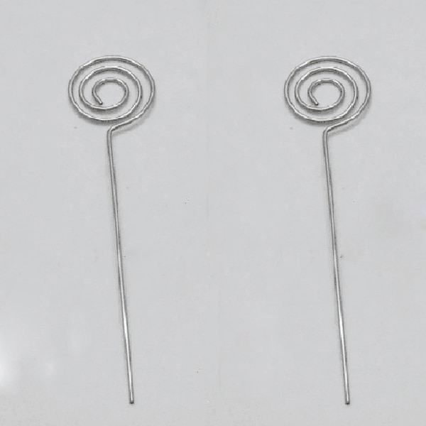 50/ pack plats korthållare pick, ring loop virvel tråd clip foto metall klämma för diy craft & making, notera memo hållare (silve