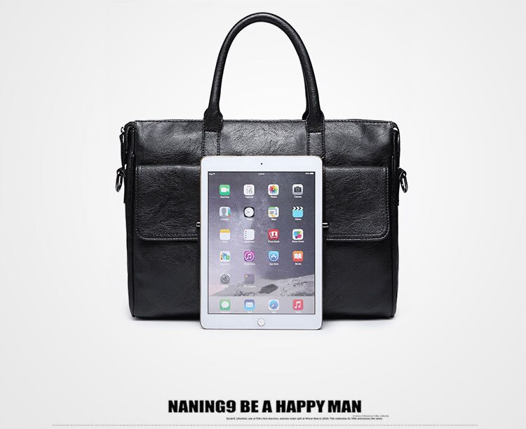 Business Mannen Aktetas Messenger Bags Vintage Lederen Schoudertas voor Man Casual Man Laptop Handtassen Reistassen