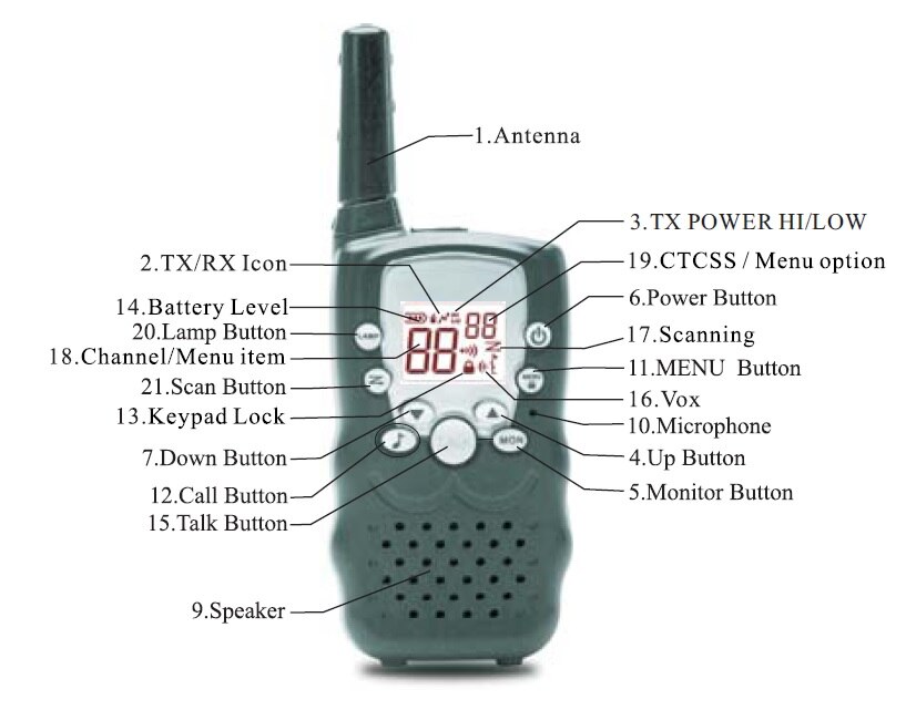 Lang rækkevidde pmr 446 talkie walkie mobil radio transceiver hf  vt8 1 watt interphone woki toki cb uhf m/ lommelygte dobbelt standby