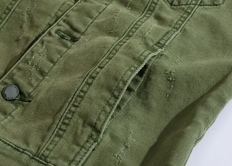 Mannen Punck Rock Stijl Groene Jeans Vest Lente Herfst Mouwloze Motorjas Plus Size Mannelijke Ripped Denim Vesten J3098