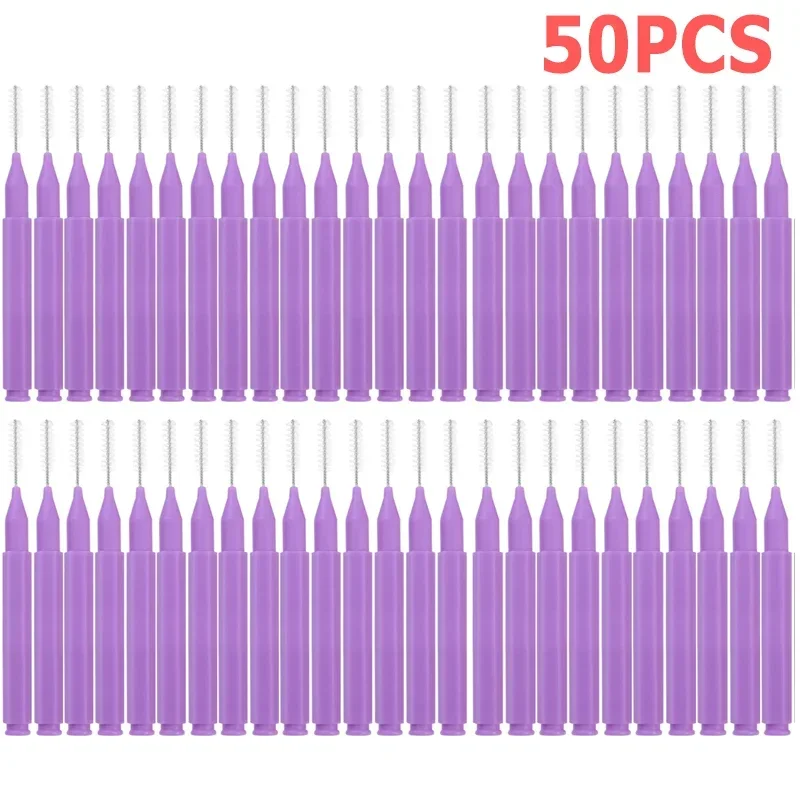 50PCS Mini Eyebrow Brush Portable Brow Perm Brushes Disposable Bendable Micro Eyelash Brow Lifting Brushes Applicators Tools: VIOLET/紫罗兰
