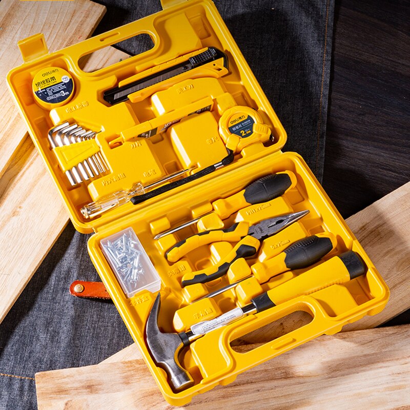 Mechanic Wrench Tool Hand Tool Set Auto Repair Mixed Tool Combination Package Hand Tool Kit with Plastic Toolbox Storage Case