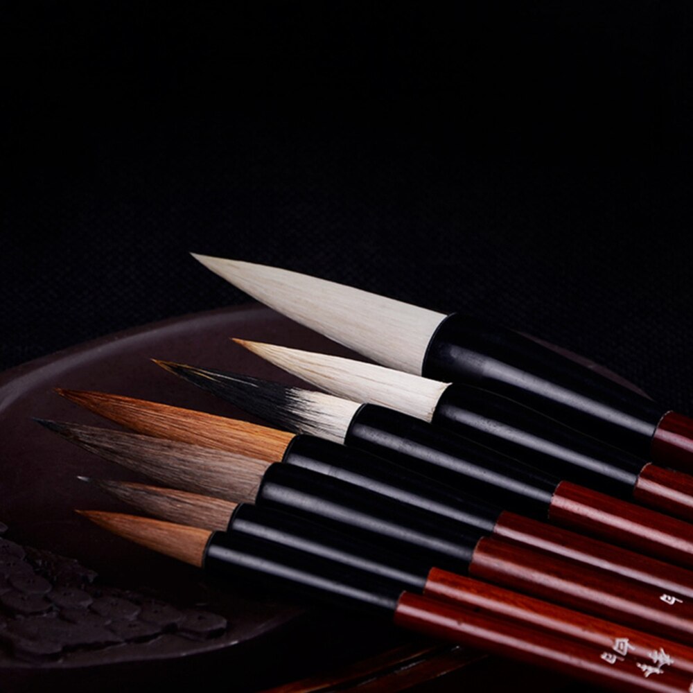 7 Pcs Chinese Calligraphy Brush Pen Set Writing Brush Box Set