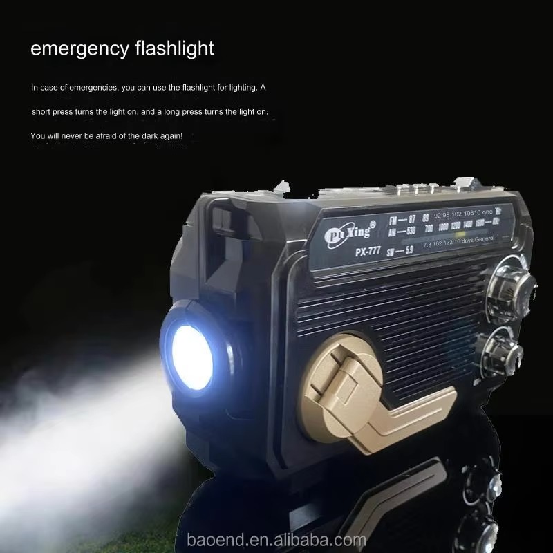 Portable Retro Solar Rechargeable Radio AM/FM/SW Outdoor Receiver Wireless Digital Multi-Band Shortwave Radio With Flashlight