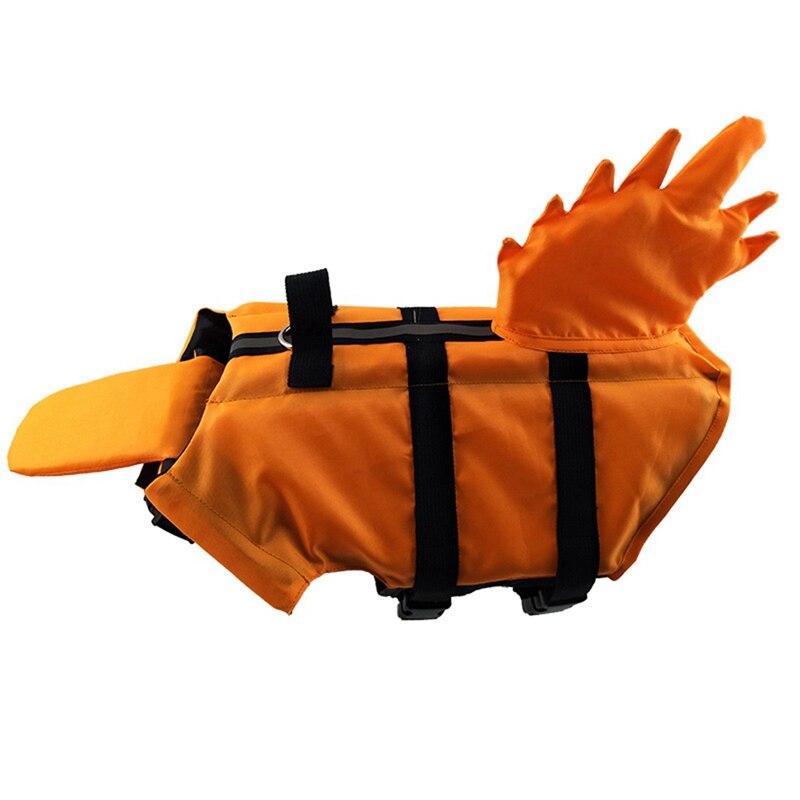 Dragon Tail chien gilet de sauvetage vêtements de sécurité gilet de sauvetage pour animaux de compagnie été chien vêtements de natation bouledogue français Fin veste: S / orange