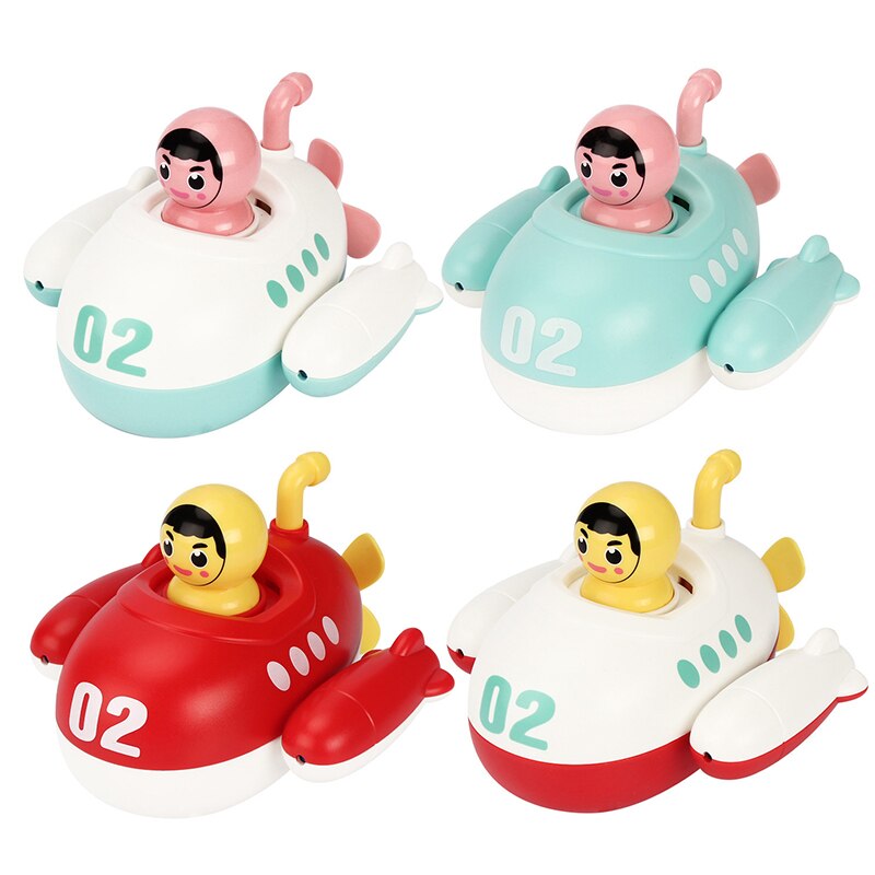 Baby Bathroom Clockwork Toy Winding Chain Floating Submarine Playing In Water Children's Bath Water Spray Toy summer Beach Swim