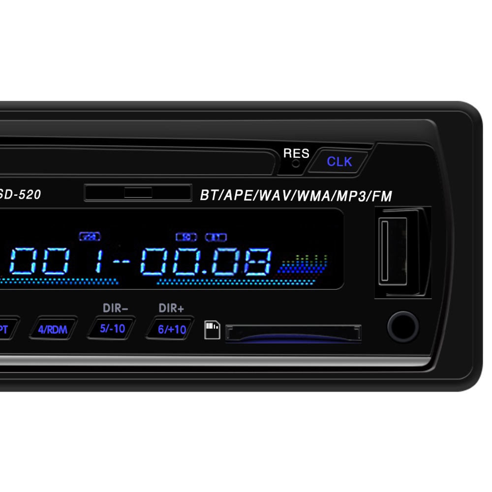 Autoradio 1 din auto estereo para carro auto radio bluetooth jsd 520 12V oto teypleri aux in usb radio tuner oto teypleri aux