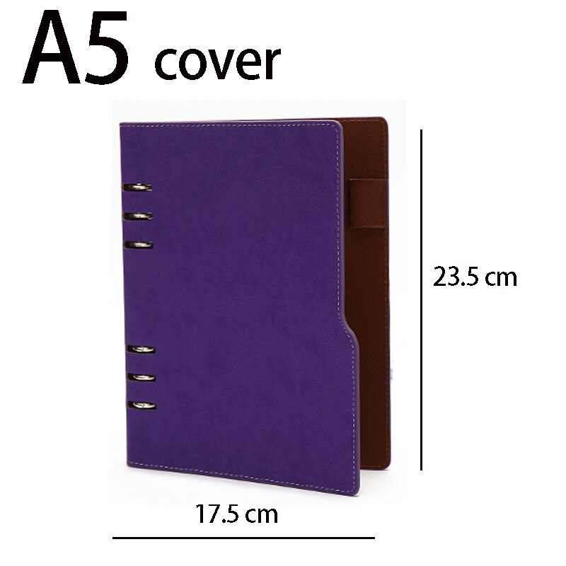 A5 a6 läderfodral spiral anteckningsbok ringpärm indexavdelare kortfyllare prick dagbok agenda planerare tillbehör bullet journal: 3