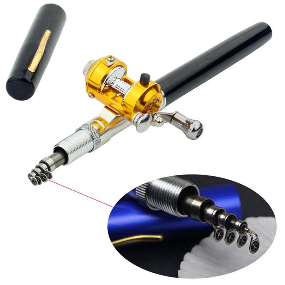 93cm Pen Shaped Fiberglass Ice Rock Fishing Rod Portable Lightweight Mini Telescopic Raft Fishing Pole Gear Tackle