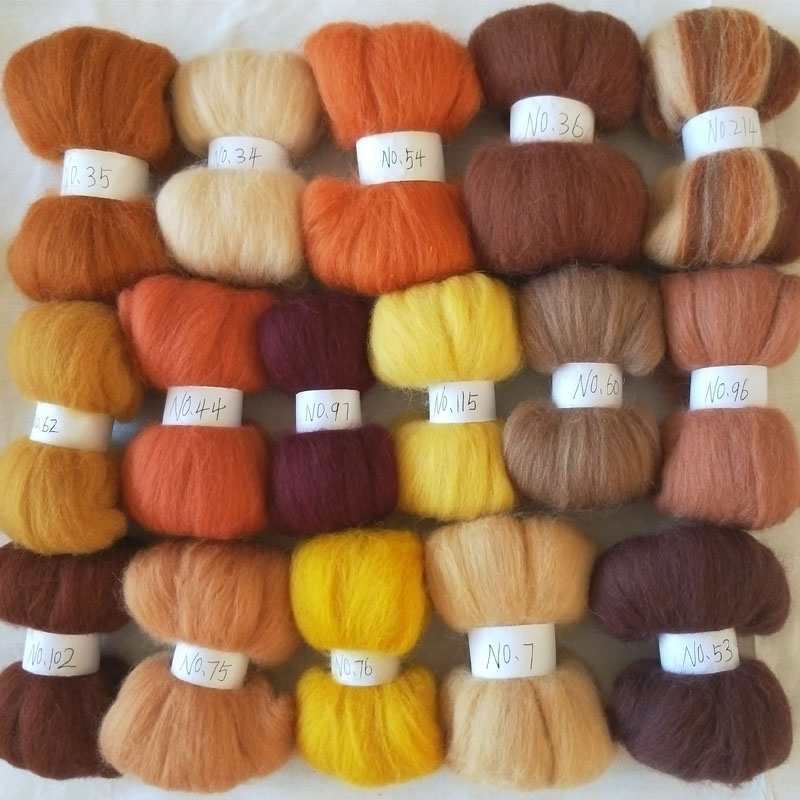 WFPFBEC voelde 70 s DIY wol voor naaldvilten kit merinowol zwervende wol fiber crafa 160g 10 g/zak 16 kleuren