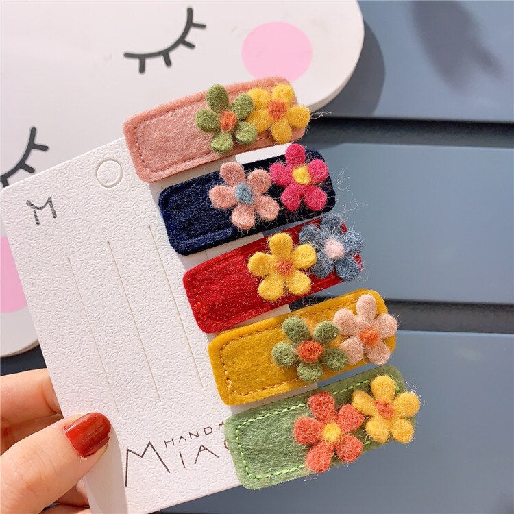 Clip de pelo de flores para niña, hechos a mano nuevos, pinza de pelo de princesa encantadora, Clip de pelo colorido, Clip de borde Bb para niña