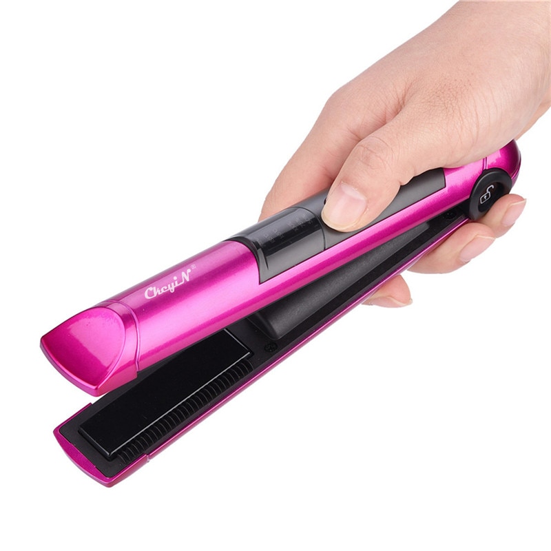 Rizador de pelo inalámbrico plancha de pelo de cerámica recargable por USB, planchas planas, portátil, Herramienta de Peinado LED