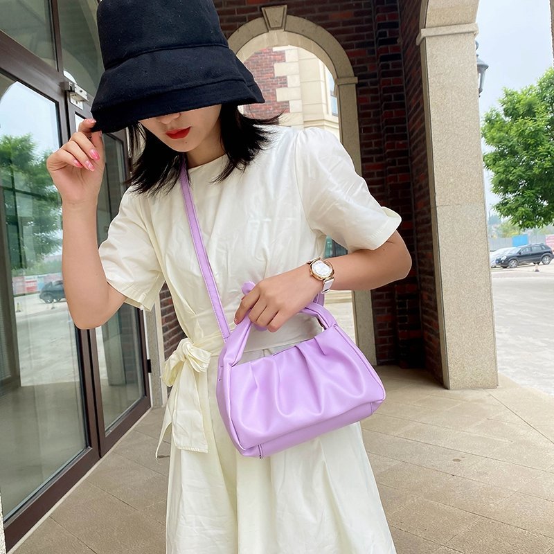 Tote Bags For Women Vintage Handbags Solid Color Summer Crossbody Shoulder Bag Lady Cloud Pouch Female Soft Leather Clutch